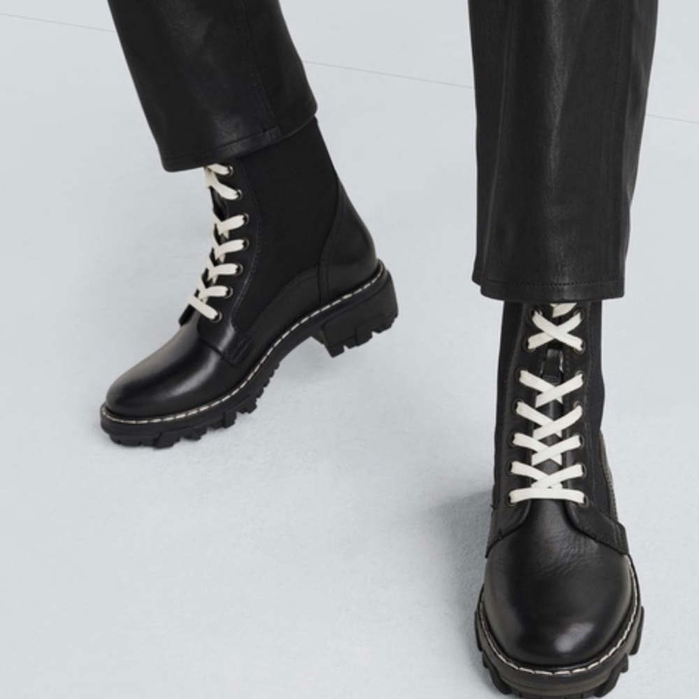 Rag & Bone Shiloh Combat Leather Boots In Black  Size: 37 very gently used